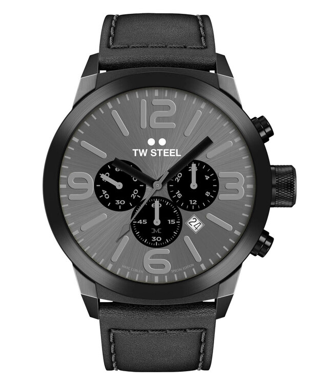 Montre TW-Steel Marc Coblen Edition TWMC18 chronographe noir et bracelet en cuir 42mm