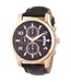 Assistir Guess Exec W0076G4 relógio cronógrafo homens rosé 44mm marrom pulseira de couro croco