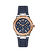 Montre analogique Guess W0289L1 de montre analogique Jet Setter pour femme rosé avec bracelet en cuir bleu de 39 mm