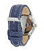 Horloge Guess W0289L1 Jet Setter analoog horloge dames rosé 39mm blauw textiel leren band