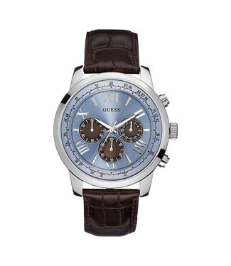 Guess Montre Guess Horizon W0380G6 45mm avec bracelet en cuir marron