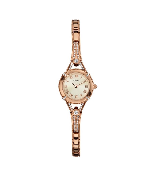 Uhr Guess W0135L3 Angelic Damenuhr mit rosafarbenen 22 mm Stahl-Zirkonia-Kristallen