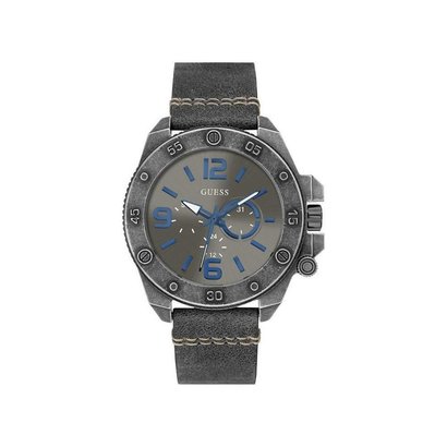 Guess Horloge Guess W0659G3 Viper analoge herenhorloge donkergrijs 46mm leren band
