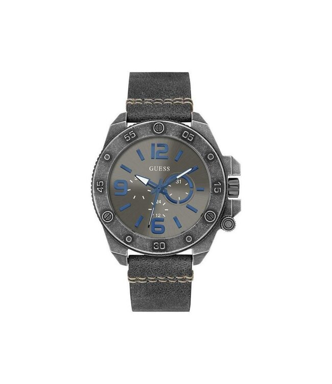 Guarda Guess W0659G3 Viper analogico orologio da uomo cinturino in pelle grigio scuro 46mm