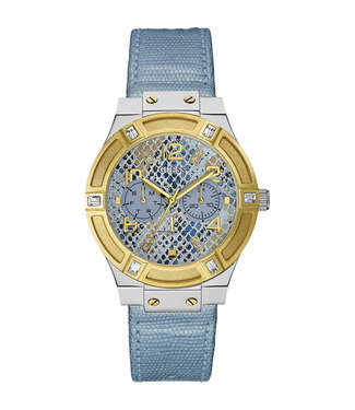 Guess Guess Jet Setter W0289L2 relógio subiu 39 milímetros com pulseira azul claro