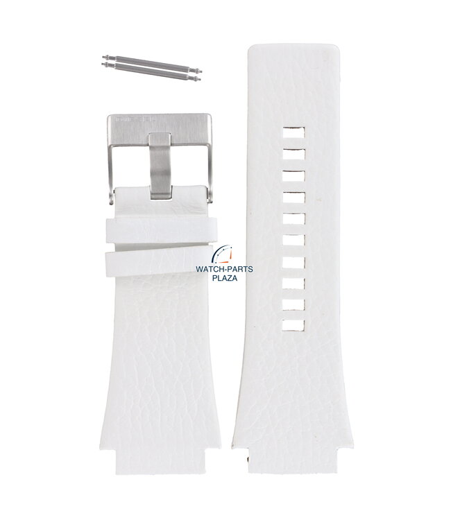 Watch band Diesel DZ1449 Cliffhanger Big white leather strap 25mm original