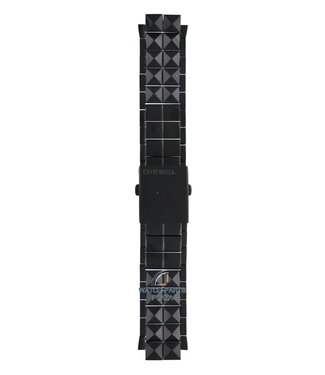 Diesel Bracelet de montre diesel DZ-1082 noir en acier inoxydable 18 mm