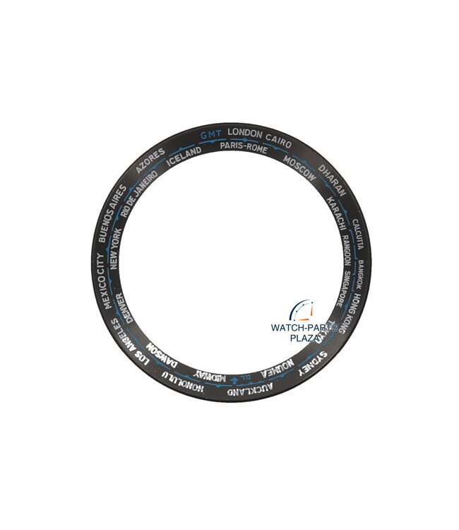 Seiko World Time 6117-6010 mostrador preto / anel de anel original 86039942