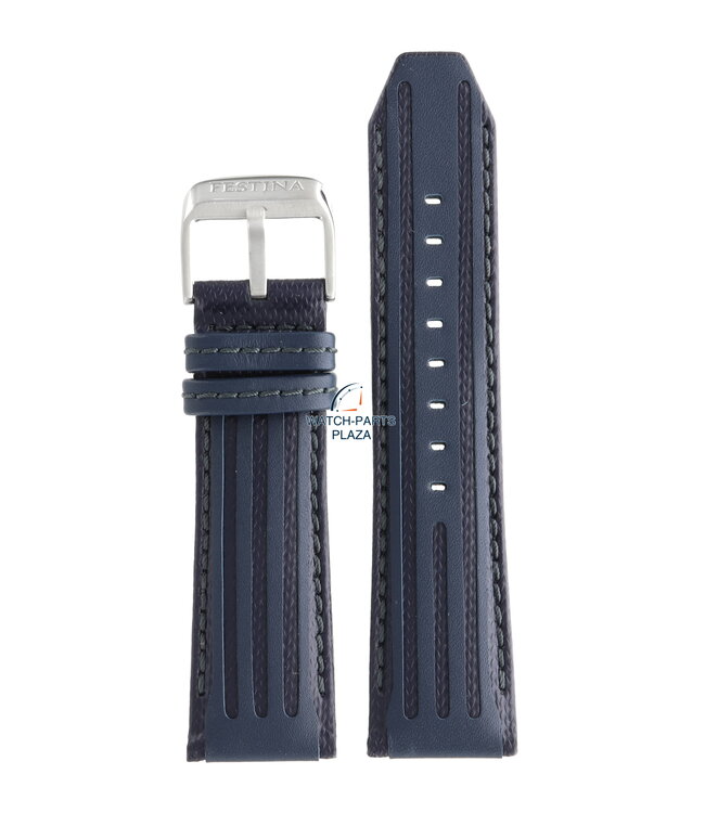 Festina BC09439 Bracelet de montre F16489/B bleu cuir 25 mm - Chronograph