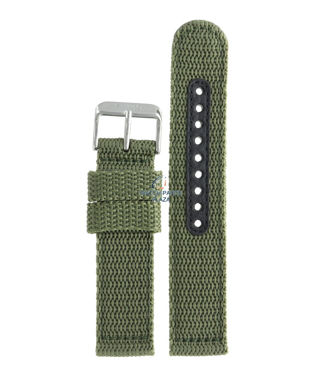 Seiko 4KC9JZ Horlogeband SND321 - 7T92 & 7T94 Groen Canvas 20 mm - Military