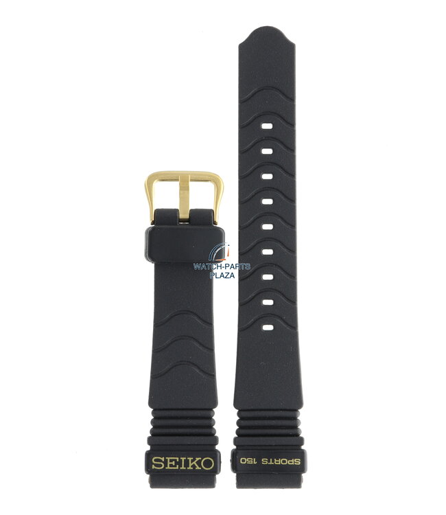 Seiko BPB37G Watch band SDW313 - 7T32 6D9E black rubber / silicone 18 mm - Sports 150
