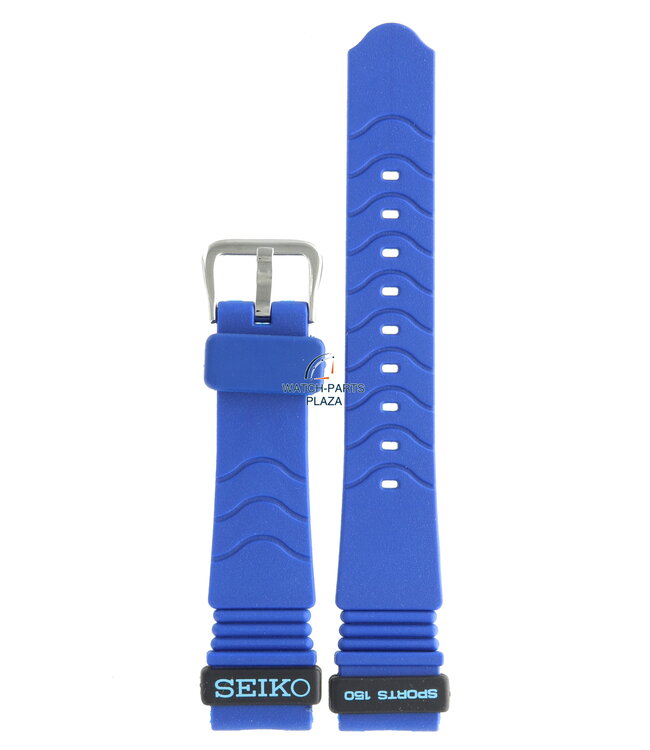 Seiko BPZ66J Watch band SGH047 - 7N33 6A30 blue rubber / silicone 18 mm - Sports 150