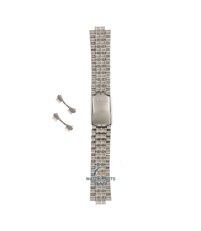 Seiko 43V8JB Watch band SKH145 - 5M42 0B80 grey stainless steel 20 mm - Kinetic