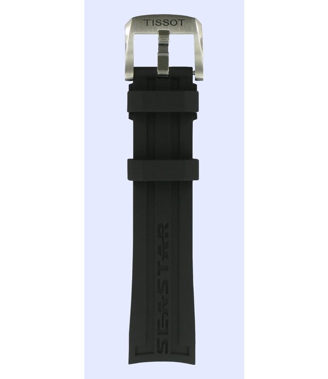 Tissot T066407 Seastar 1000 Horlogeband T603031421 Zwart Siliconen 19 mm T-Sport