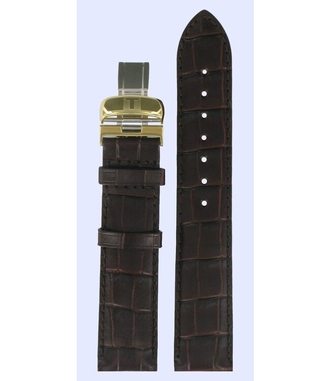 Tissot T006407A, T4154 Watch Band T600013404 Brown Leather 19 mm Le Locle