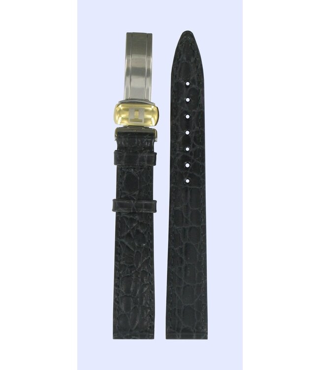 Tissot T496725 Watch Band T600013302 Black Leather 14 mm Fascination