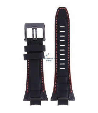 Seiko Seiko LOOR B 14 - SNAE37 Watch Band Black Leather 14 mm