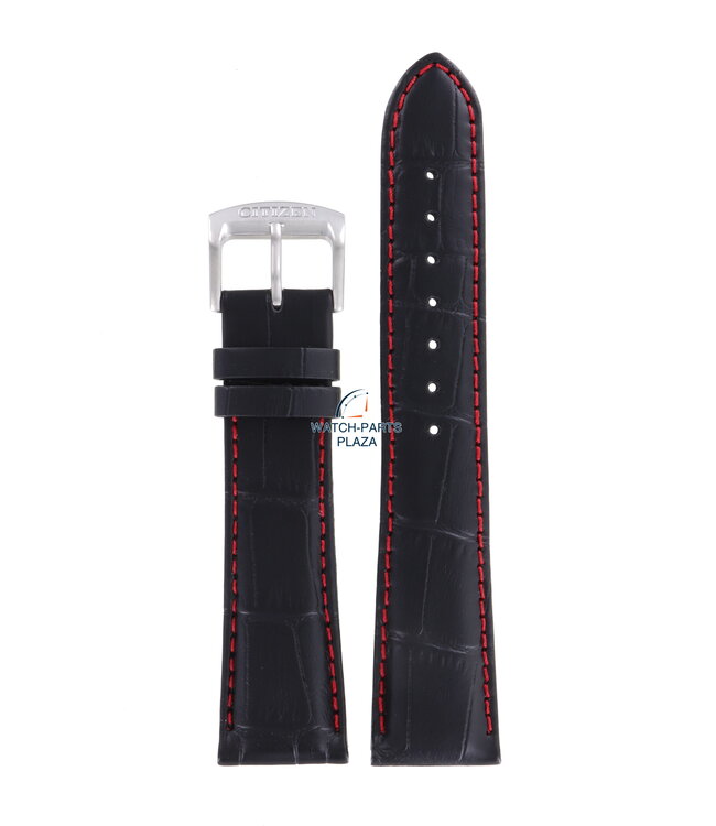 Citizen CA0080-03E - S069149 Watch Band 59-S52135 Black Leather 21 mm Red Arrows