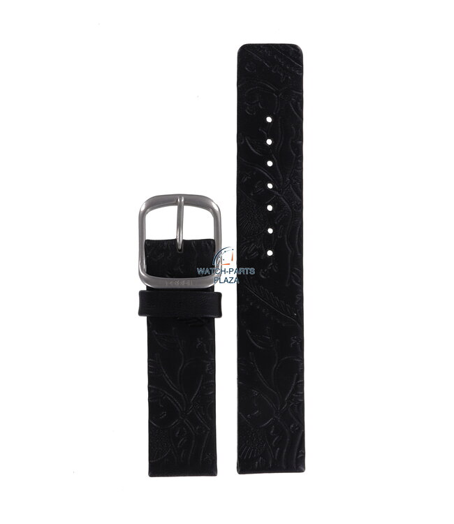 Fossil JR8018 Watch Band JR-8018 Black Leather 18 mm Authentic