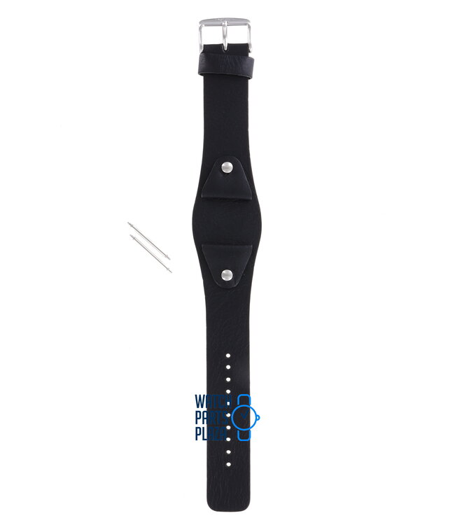 Fossil JR8132 Watch Band JR-8132 Black Leather 24 mm