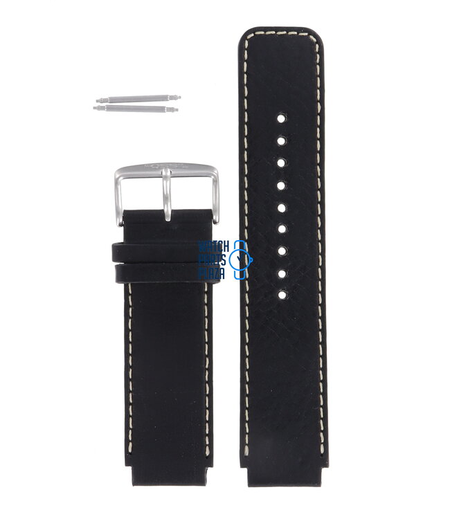 Fossil JR8166 Watch Band JR-8166 Black Leather 20 mm Big Tic