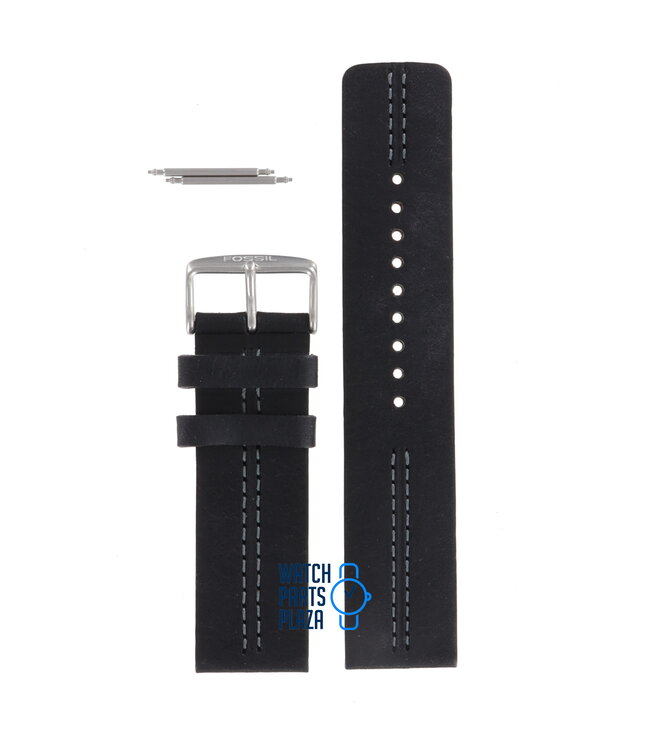 Fossil JR8212 Watch Band JR-8212 Black Leather 24 mm