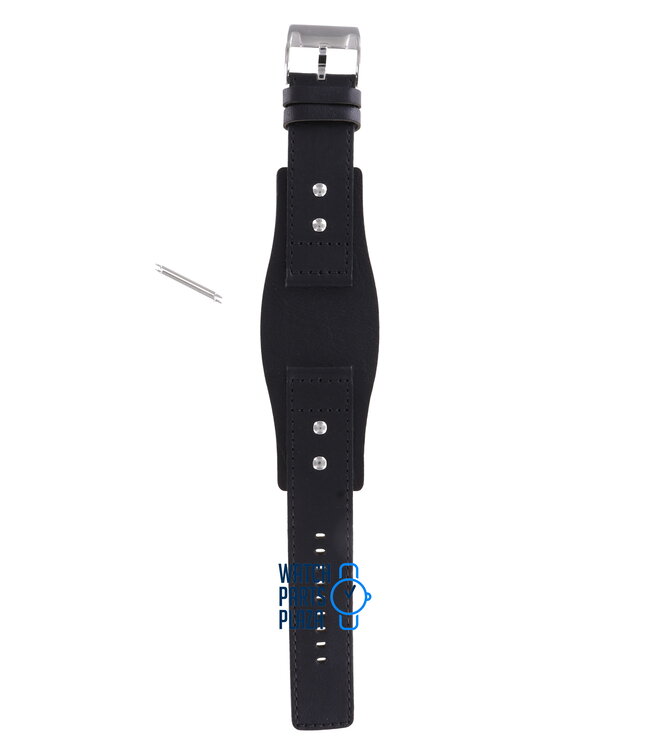 Fossil JR8416 Sport Davis Cup Watch Band JR-8416 Black Leather 24 mm Big Tic