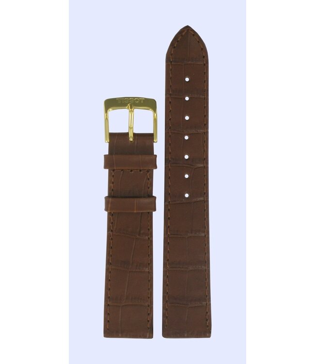 Tissot T7124 & T7134 Goldrun Watch Band T600013037 Dark Brown Leather 18 mm Carson