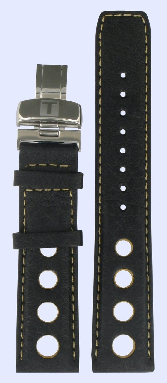 Tissot J562/662 T-Touch Watch Band Black Leather 20 mm - Watch-Parts-Plaza