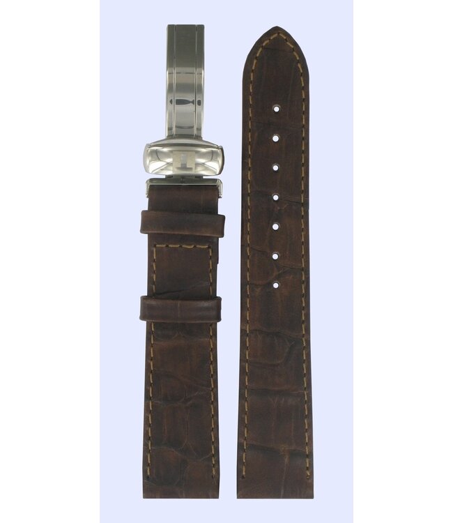 Tissot T46241663 Watch Band T600013279 Dark Brown Leather 18 mm Ballade