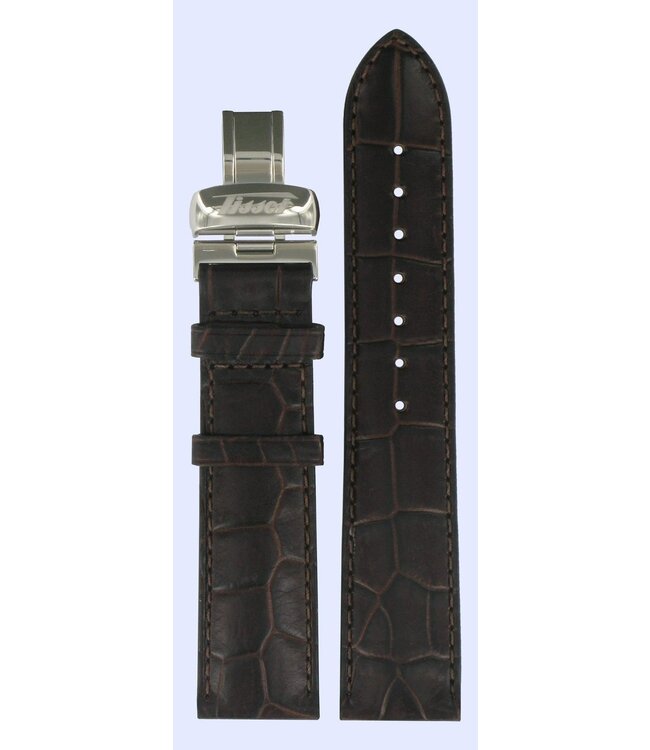 Tissot T4115 & T4116 Watch Band T600013383 Dark Brown Leather 20 mm Le Locle