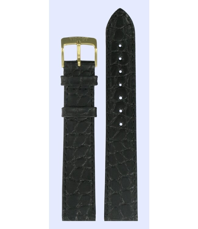 Tissot T71340121 Hesalite Watch Band Black Leather 18 mm - Watch Plaza