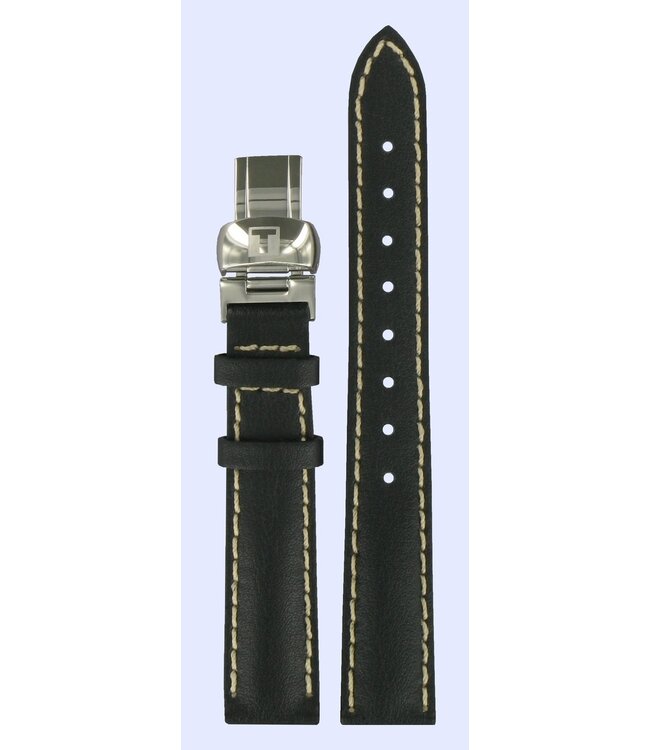 Tissot T22122161 Watch Band T600017097 Black Leather 14 mm PRC 100