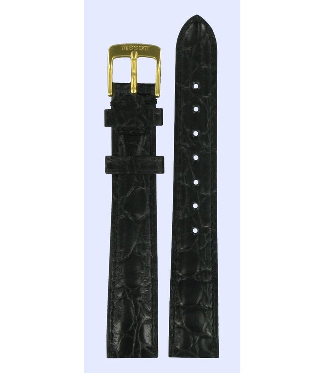 Tissot T71332134 Watch Band T600019684 Black Leather 14 mm Sculpture Line