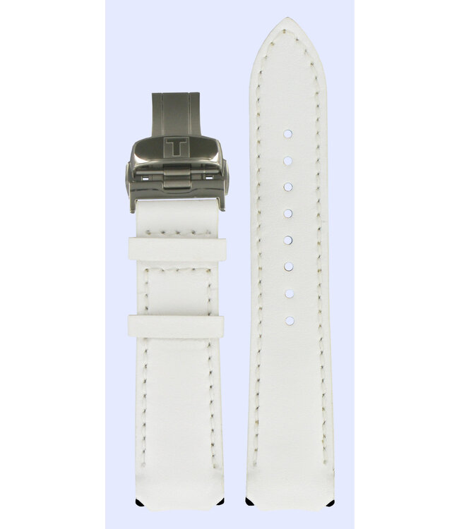 Tissot Z253/353 - T33765881 Uhrenarmband T600013560 Weiß Leder 20 mm T-Touch