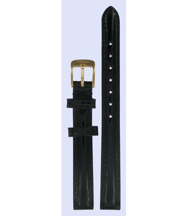 Tissot T71814676 Watch Band T600020863 Black Leather 11 mm Water Lily