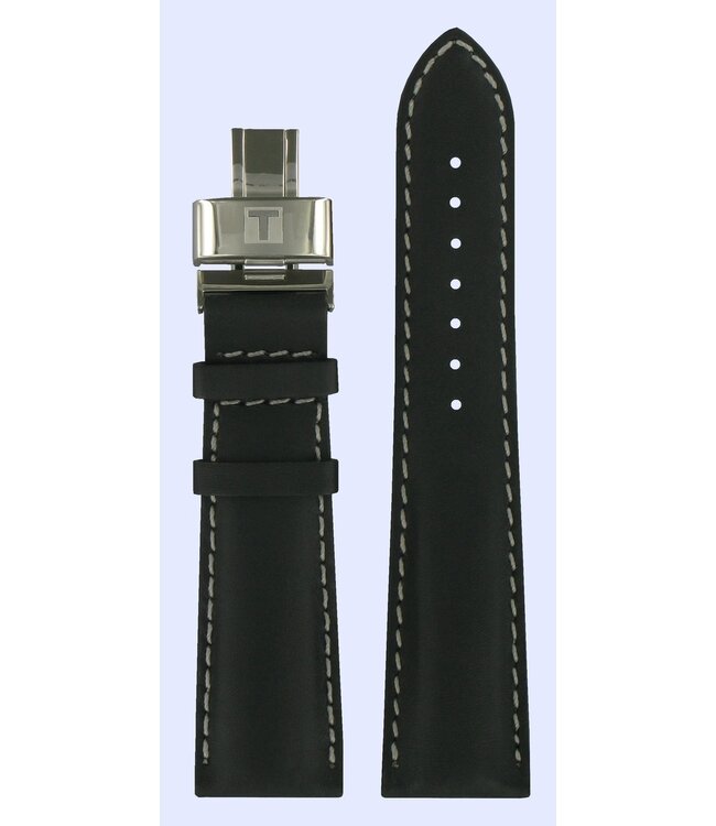Tissot T005514A Uhrenarmband Schwarz Leder 22 mm - Watch Plaza