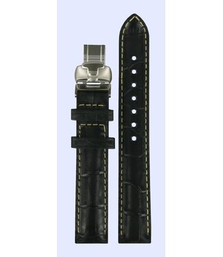 Tissot Tissot T007309A Uhrenarmband Schwarz Leder 15 mm
