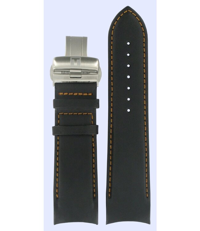 Tissot T035614A & T035627A T-Classic Uhrenarmband T600028613 Schwarz Leder 24 mm Couturier