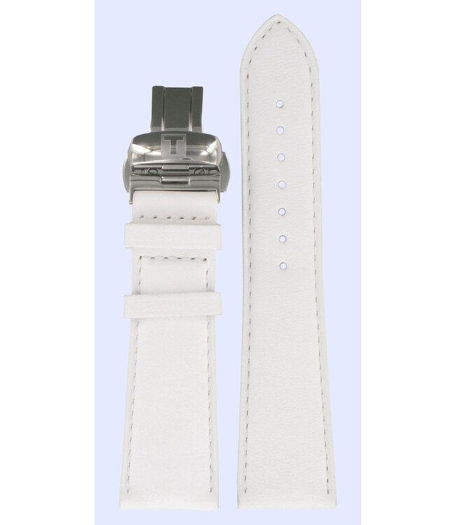 Tissot T023309A Pulseira De Relógio T600028962 Branco Couro 22 mm T-Wave