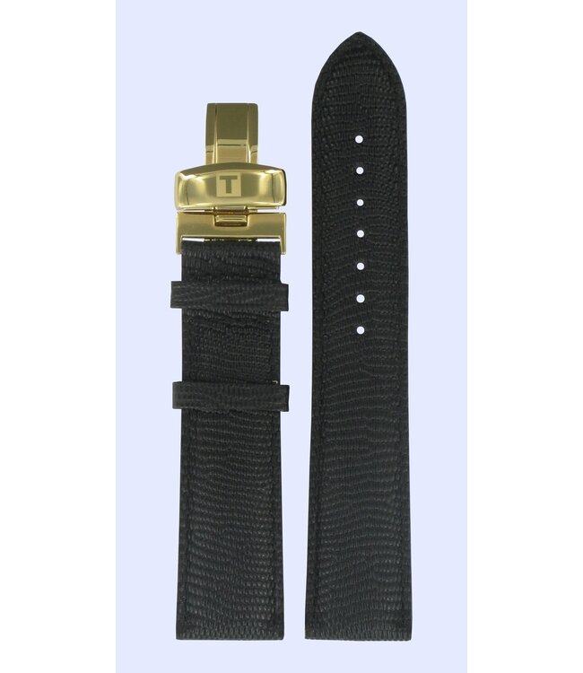 Tissot T71347272 Watch Band T600029089 Black Leather 20 mm Carson
