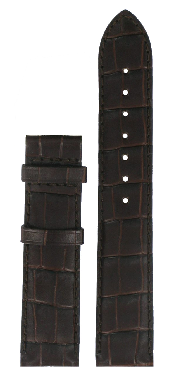 Tissot T014430A Watch Band Dark Brown Leather 19 mm - Watch Plaza