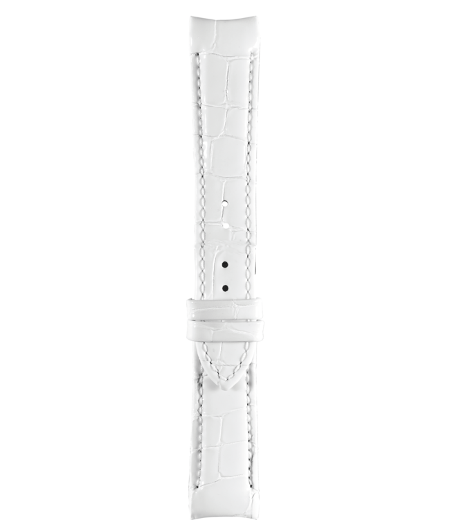 Tissot T035210A Pulseira De Relógio T610031403 Branco Couro 18 mm Couturier