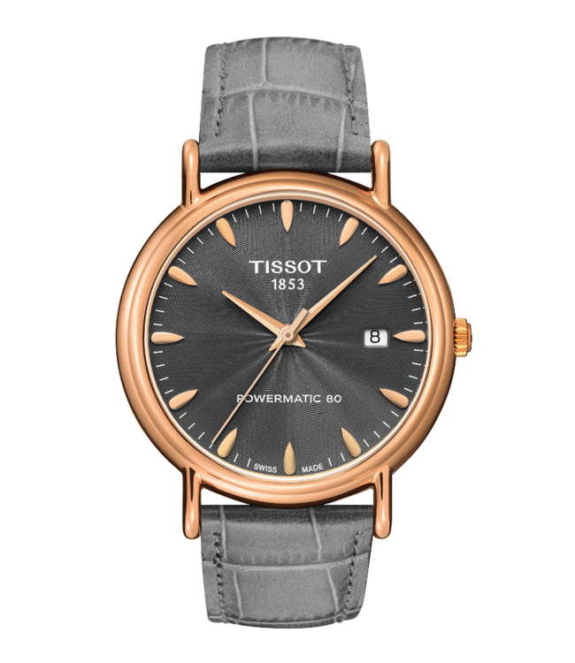 Tissot T9074077608100 Pulseira De Relógio T610034706 Cinza Couro 20 mm Carson