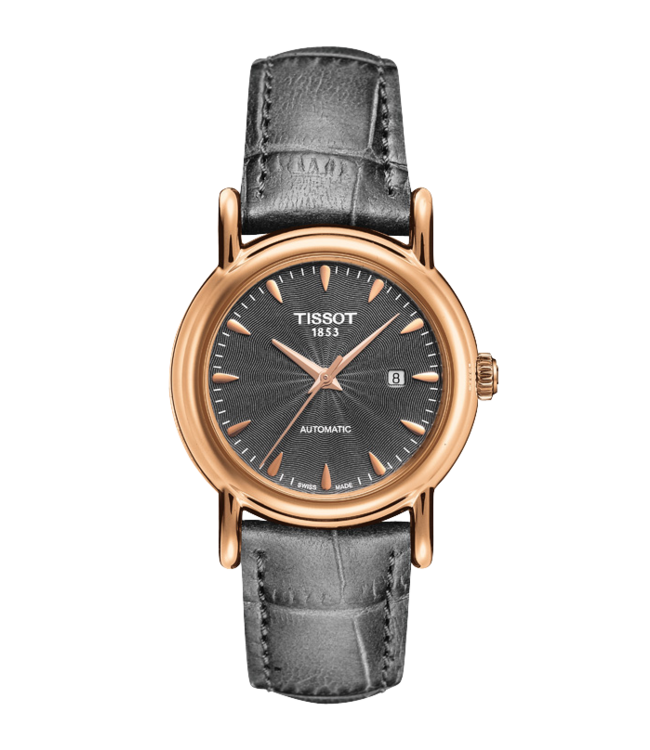 Tissot T907007A - XL Pulseira De Relógio T610034714 Cinza Couro 16 mm Carson