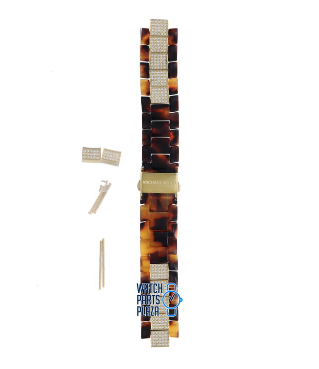Michael Kors MK5058 Watch Band MK-5058 Brown Plastic 18 mm