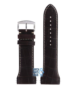 Zodiac ZO7003 Watch Band Dark Brown Leather 29 mm Watch Plaza