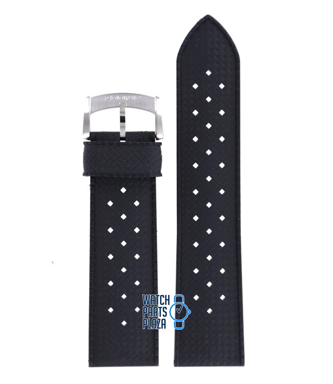 Zodiac ZO2303 & ZO2302 Watch Band ZO-2303 Black Silicone 24 mm V-Wolf