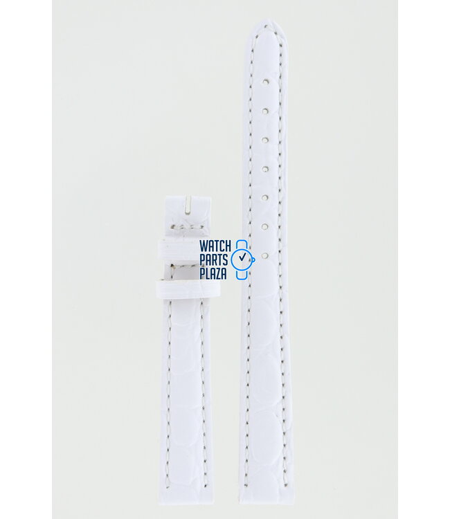 Burberry BU4557 Watch Band BU-4557-NO-CLASP White Leather 12 mm