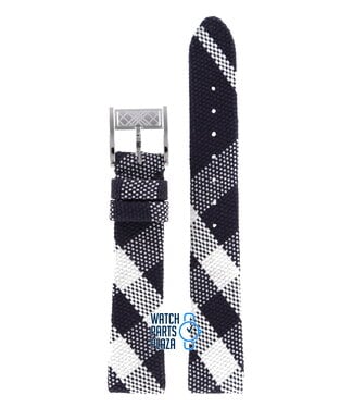 Burberry Burberry BU4304 Watch Band Black Leather & Textile 16 mm